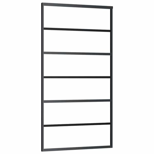 vidaXL Плъзгаща се врата с механизъм 102x205 см ESG стъкло и алуминий