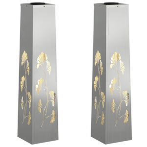 vidaXL Соларна LED светлина за пътека 2 бр. Топло бяло 18 x 18 x 80 см