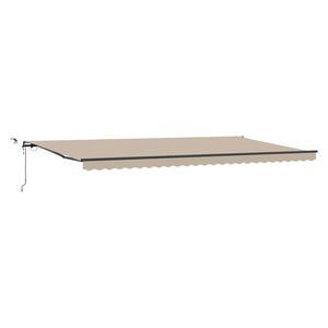 vidaXL Прибираща се тента Бежово 600 &times; 350 cm Полиестер