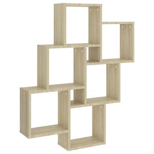 vidaXL Стенен кубичен рафт, дъб сонома, 78x15x93 см, инженерно дърво