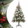 vidaXL С изкуствено коледно дърво Зелен и бял 150 cm
