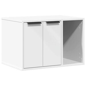 vidaXL Заграждение за котешка тоалетна бял 60x40x40 см инженерно дърво