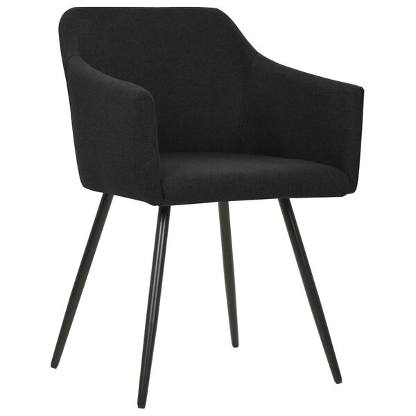 323099 vidaXL Dining Chairs 2 pcs Black Fabric