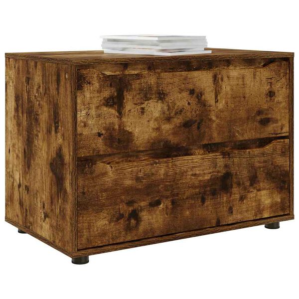 vidaXL Шкаф за съхранение Димян дъб 80 x 48 x 57 см Инженерно дърво