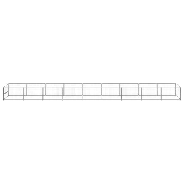 vidaXL Клетка за кучета, сива, 9 м&sup2;, стомана