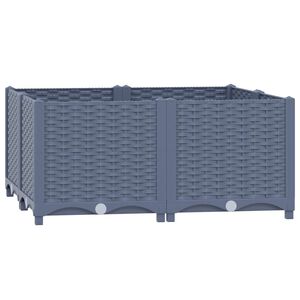 vidaXL Повдигната леха, 80x80x38 см, полипропилен