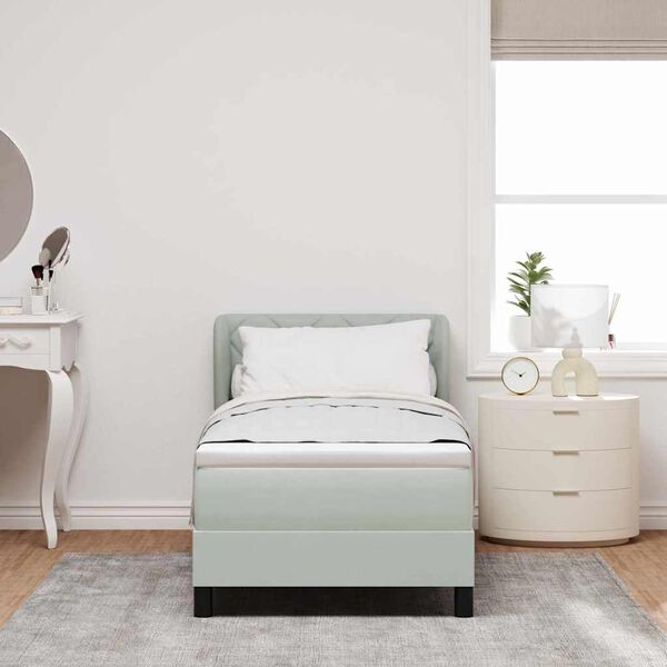 vidaXL Легло с пружинирана основа Светлосиво 80 x 200 cm Кадифе