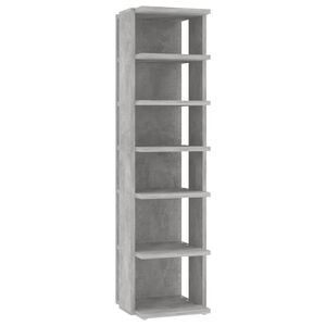 vidaXL Шкаф за обувки, бетонно сив, 27,5x27x102 см, инженерно дърво