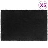 vidaXL Изтривалки 5 бр черни 40x60 см тъфтинг кокосови влакна
