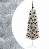 vidaXL Изкуствена тясна коледна елха с топка 150 см 150 LED светодиода