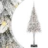 vidaXL Коледно дърво с 300 LED светодиода Бяло 210 cm ПЕ и стомана