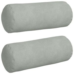 vidaXL Възглавници валяци 2 pcs Светлосиво &Oslash; 15 x 40 см