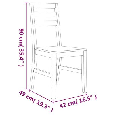 vidaXL Трапезни столове, 2 бр, акациево дърво масив