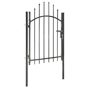 vidaXL Градинска порта Woerden стомана 1x1,25 м черна