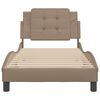 vidaXL Рамка за легло без матрак Zadar, капучино, 90x200 см, изкуствена кожа
