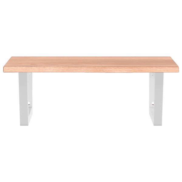 vidaXL Стенен рафт за мивка, стомана и масивно дърво дъб