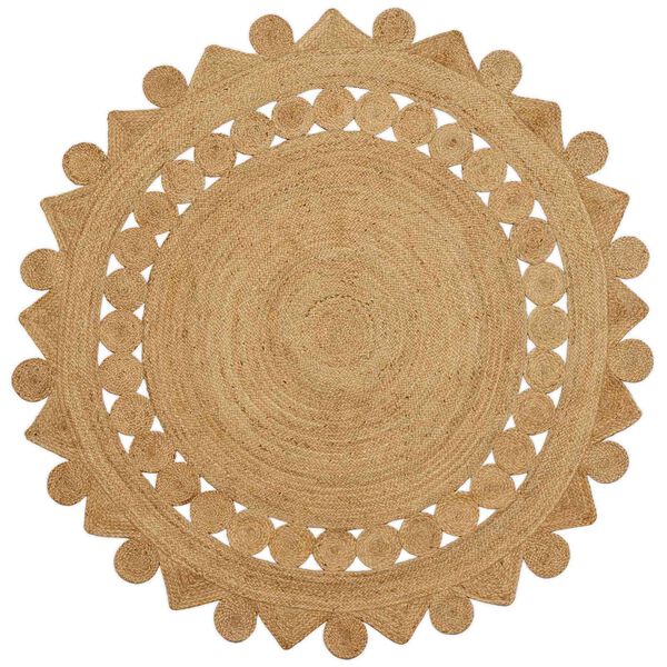 vidaXL Килим Кафяво &Oslash; 240 см юта