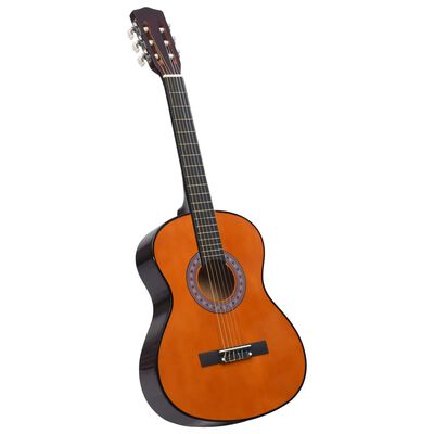 vidaXL Комплект класическа китара за деца и начинаещи 8 части 3/4 36"