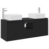 vidaXL Комплект шкафове за баня 3 бр. Черно 53 x 35 x 63 см