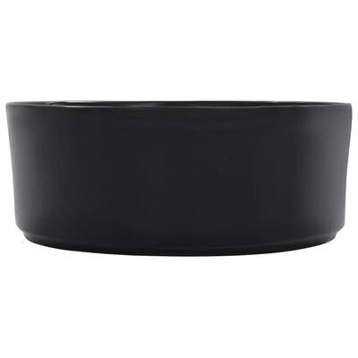 vidaXL Мивка, 36x14 см, керамична, черна