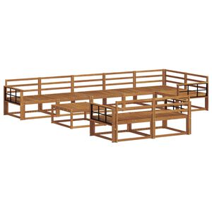 vidaXL Комплект дивани за открито 9 pcs Естествен