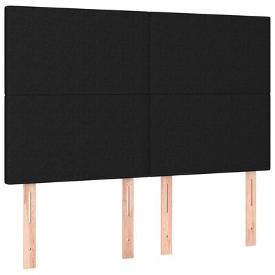 vidaXL Горни табли за легло, 4 бр, черни, 72x5x78/88 см, плат