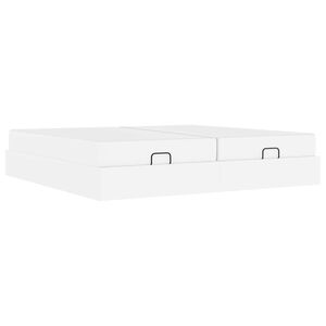 vidaXL Рамка за легло с матрак с матрак 2 pcs Бяло ПВЦ