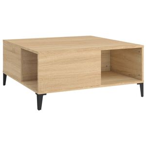 vidaXL Кафе маса, дъб сонома, 80x80x36,5 см, инженерно дърво