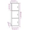 vidaXL Висок шкаф, сив, 34x40x108,5 см, борово дърво масив