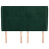vidaXL Горна табла за легло с уши тъмнозелена,147x 23x118/128см кадифе