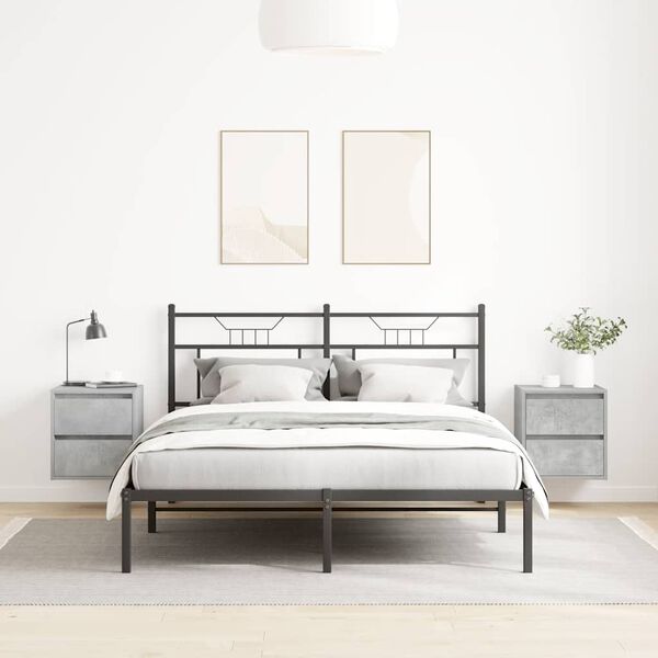 vidaXL Нощни шкафчета за стенен монтаж 2 бр бетонно сиви 38x34x40 см