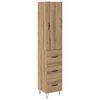 vidaXL Висок шкаф Дъб 34,5 x 34 x 90 см Инженерна дървесина