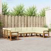 vidaXL Комплект дивани за открито 10 pcs Натурален и Крема