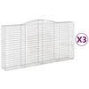 vidaXL Габионни кошници арка 3 бр 400x50x200/220 см поцинковано желязо