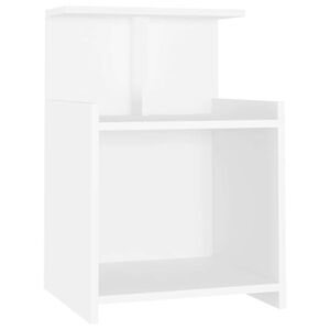 vidaXL Нощнo шкафче, бяло, 40x35x60 см, инженерно дърво