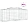 vidaXL Габионни кошници арка 10 бр 200x50x80/100 см поцинковано желязо