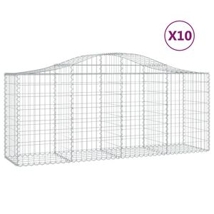 vidaXL Габионни кошници арка 10 бр 200x50x80/100 см поцинковано желязо