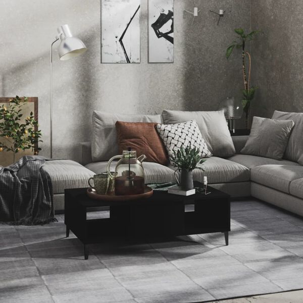 vidaXL Маса за кафе, черна, 103,5x60x35 см, инженерно дърво