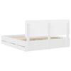vidaXL Рамка за легло с чекмедже Бяло 200 x 200 cm Инженерна дървесина