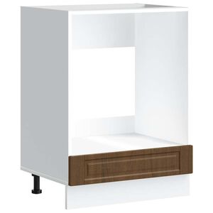 vidaXL Шкаф за фурна, Porto, кафяв дъб, инженерно дърво