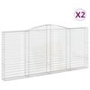 vidaXL Габионни кошници арка 2 бр 400x30x180/200 см поцинковано желязо