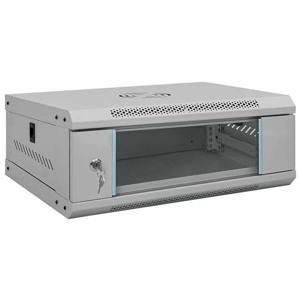 vidaXL Мрежов кабинет със съхранение Сив 53 x 45 x 21 см Стомана