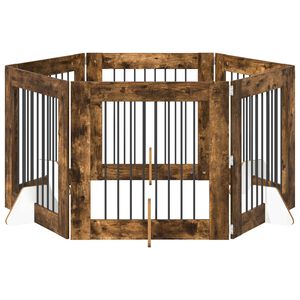 vidaXL Врата за кучета с поставки 6 pcs Опушен дъб 80 x 80 cm