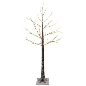 vidaXL Заснежена коледна елха с LED светлини Кафяво 22 x 22 x 120 см