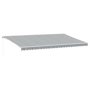 vidaXL Ръчно прибираща се тента с LED, антрацит и бял, 600x350 см