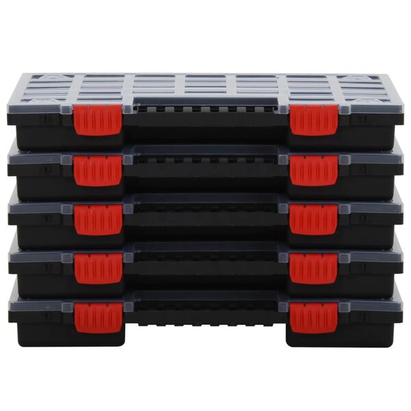 vidaXL Асортиментни кутии, 10 бр, 40x30x5 см, полипропилен