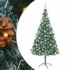 vidaXL С изкуствено коледно дърво Зелен 210 cm ПВЦ и стомана