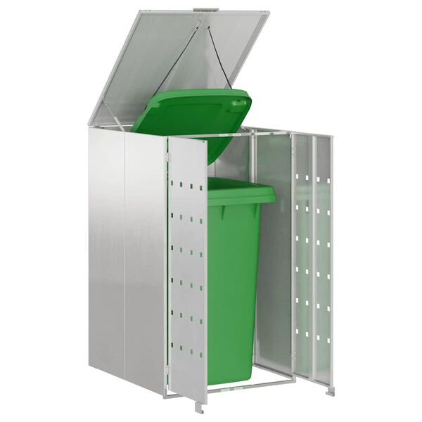 vidaXL Съхранение за кош за отпадъци с газов капак за 240L контейнер