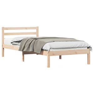 vidaXL Рамка за легло Кафяво 215,5 x 85,5 x 69,5 см Солиден бор