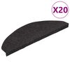 vidaXL Самозалепващи стелки за стъпала, 20 бр, черни, 65x22,5x3,5 см